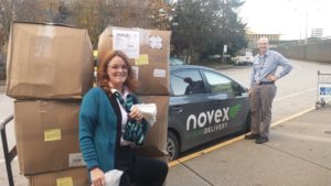 Novex and WestJet delivering blankets