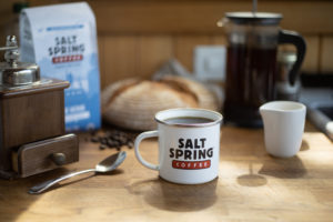 Salt Spring Coffee Cup on Table