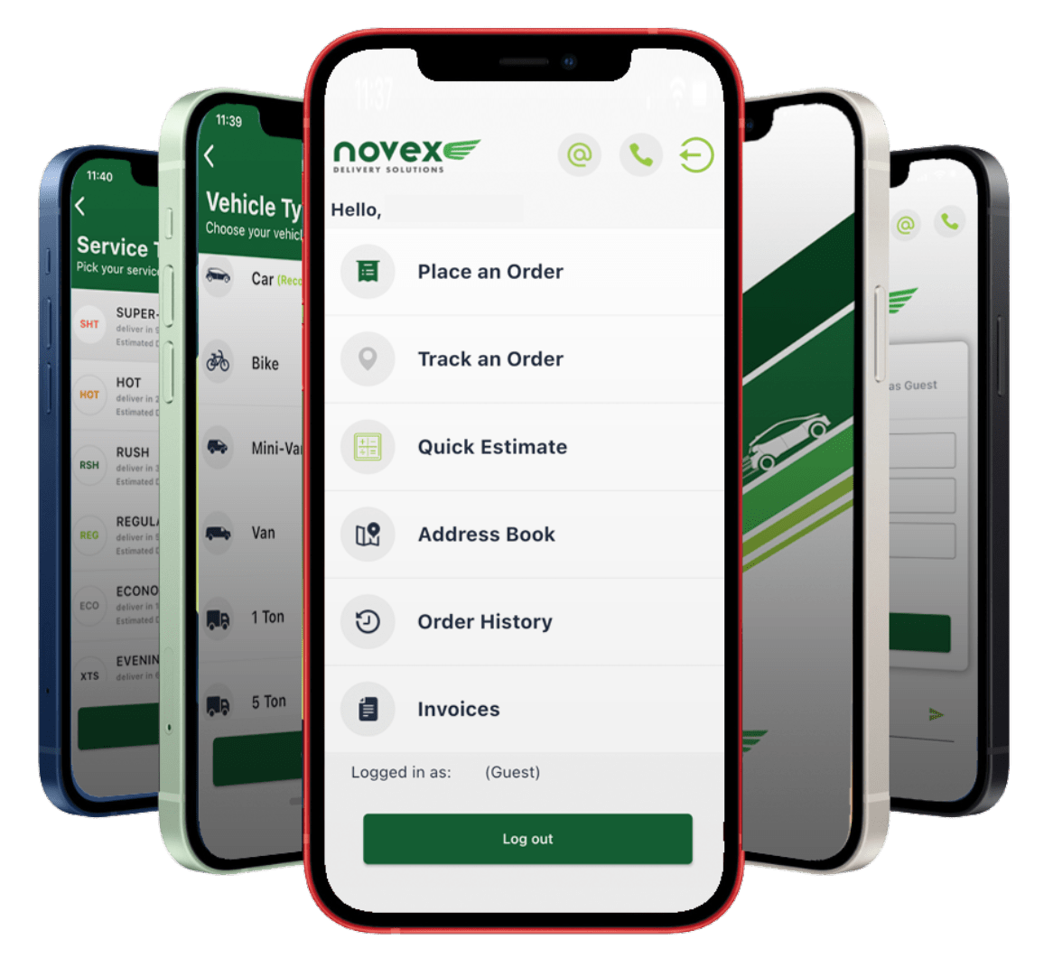 novex delivery mobile app